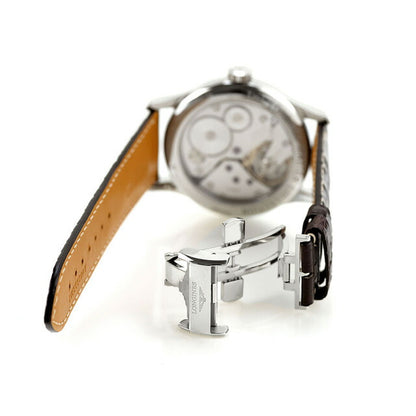 ロンジン マスターコレクション 手巻き 腕時計 ブランド メンズ ユニタス Unitas 6497 LONGINES L2.841.4.18.3 アナログ シルバー ブラウン スイス製 L2-841-4-18-3