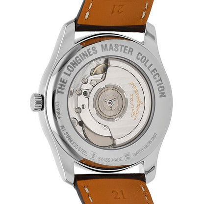 ロンジン マスターコレクション 自動巻き 腕時計 ブランド メンズ LONGINES L2.908.4.78.3 アナログ シルバー ブラウン スイス製 L2-908-4-78-3