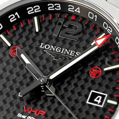 ロンジン コンクエスト V.H.P クォーツ 電池式 腕時計 ブランド メンズ LONGINES L3.728.4.66.6 アナログ ブラック 黒 スイス製 L3-728-4-66-6