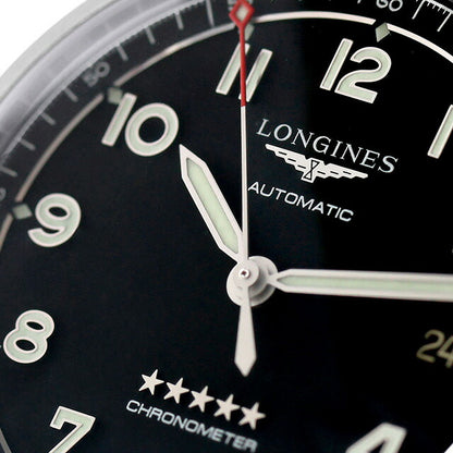 ロンジン スピリット 自動巻き 腕時計 ブランド メンズ 替えベルト LONGINES L3.810.4.53.9 アナログ ブラック 黒 スイス製 L3-810-4-53-9