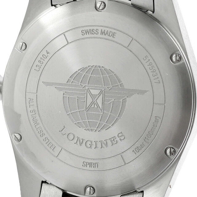 ロンジン スピリット 自動巻き 腕時計 ブランド メンズ 替えベルト LONGINES L3.810.4.53.9 アナログ ブラック 黒 スイス製 L3-810-4-53-9