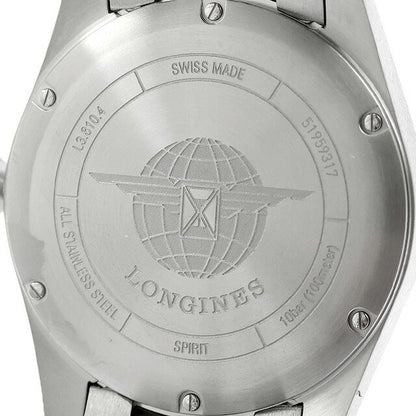 ロンジン スピリット 自動巻き 腕時計 ブランド メンズ 替えベルト LONGINES L3.810.4.53.9 アナログ ブラック 黒 スイス製 L3-810-4-53-9