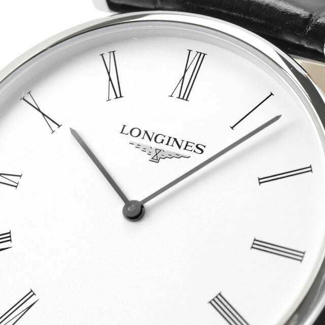 ロンジン グランクラシック クオーツ 腕時計 ブランド メンズ LONGINES L4.709.4.21.2 アナログ ホワイト ブラック 黒 スイス製 L4-709-4-21-2