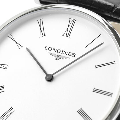 ロンジン グランクラシック クオーツ 腕時計 ブランド メンズ LONGINES L4.709.4.21.2 アナログ ホワイト ブラック 黒 スイス製 L4-709-4-21-2