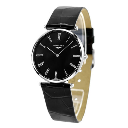 ロンジン グランクラシック クオーツ 腕時計 ブランド メンズ LONGINES L4.709.4.51.2 アナログ ブラック 黒 スイス製 L4-709-4-51-2