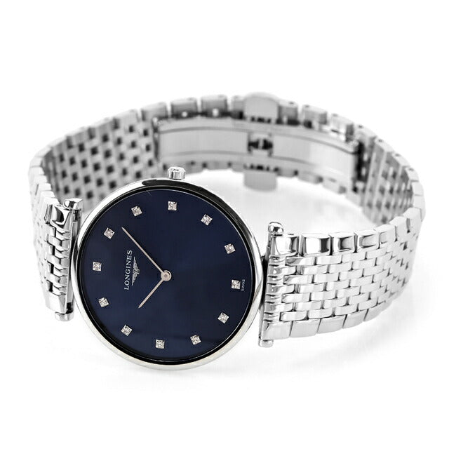 ロンジン グランクラシック クオーツ 腕時計 ブランド メンズ ダイヤモンド LONGINES L4.709.4.97.6 アナログ ブルー スイス製 L4-709-4-97-6