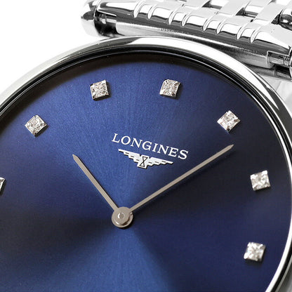 ロンジン グランクラシック クオーツ 腕時計 ブランド メンズ ダイヤモンド LONGINES L4.709.4.97.6 アナログ ブルー スイス製 L4-709-4-97-6