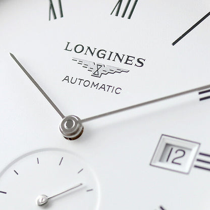 ロンジン エレガント 自動巻き 腕時計 ブランド メンズ LONGINES L4.812.4.11.2 アナログ ホワイト ベージュ 白 スイス製 L4-812-4-11-2
