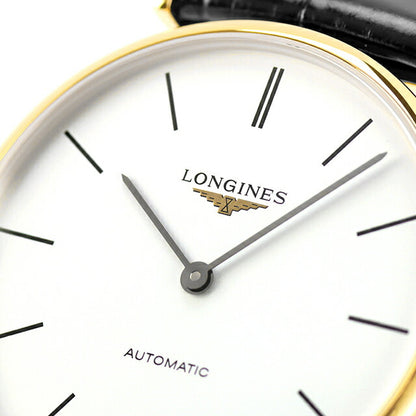 ロンジン グランクラシック 自動巻き 腕時計 ブランド メンズ LONGINES L4.908.2.12.2 アナログ ホワイト ブラック 黒 スイス製 L4-908-2-12-2