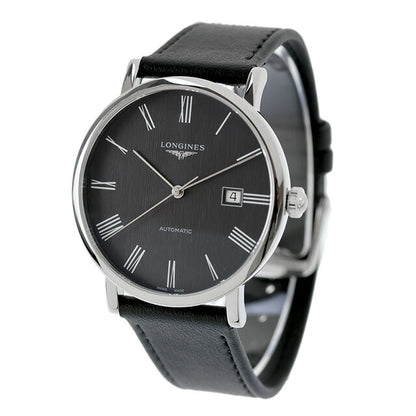 ロンジン エレガント 自動巻き 腕時計 ブランド メンズ LONGINES L4.911.4.71.2 アナログ グレー ブラック 黒 スイス製 L4-911-4-71-2