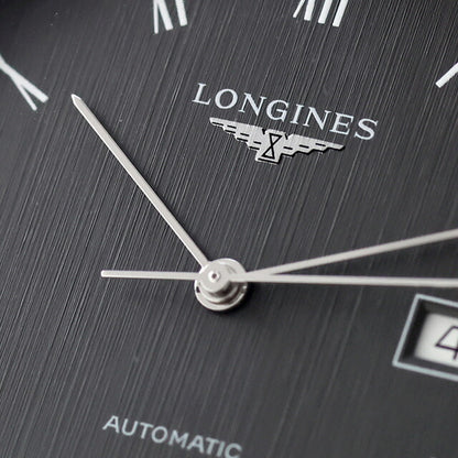 ロンジン エレガント 自動巻き 腕時計 ブランド メンズ LONGINES L4.911.4.71.2 アナログ グレー ブラック 黒 スイス製 L4-911-4-71-2