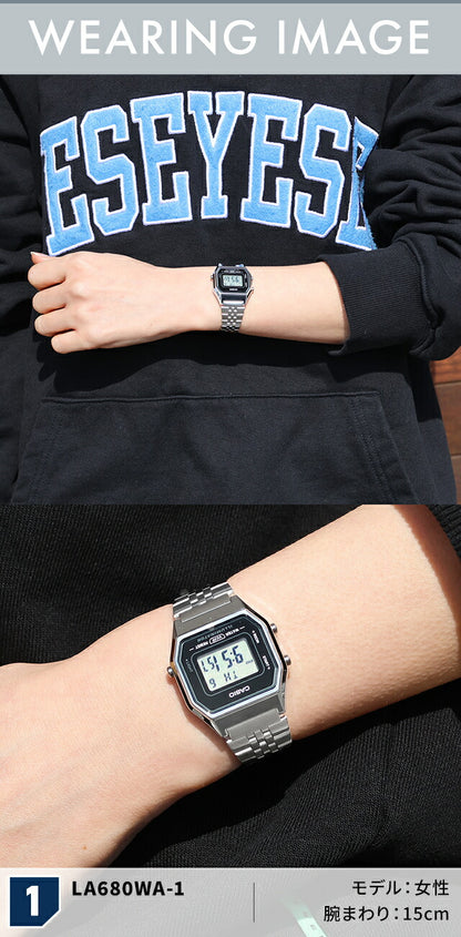 カシオ チープカシオ CASIO ヴィンテージ クォーツ 電池式 LA680W ユニセックス チプカシ メンズ レディース 腕時計 ブランド カシオ casio デジタル ブラック グレー 黒 選べるモデル おしゃれ 防水 かわいい プレゼント 実用的