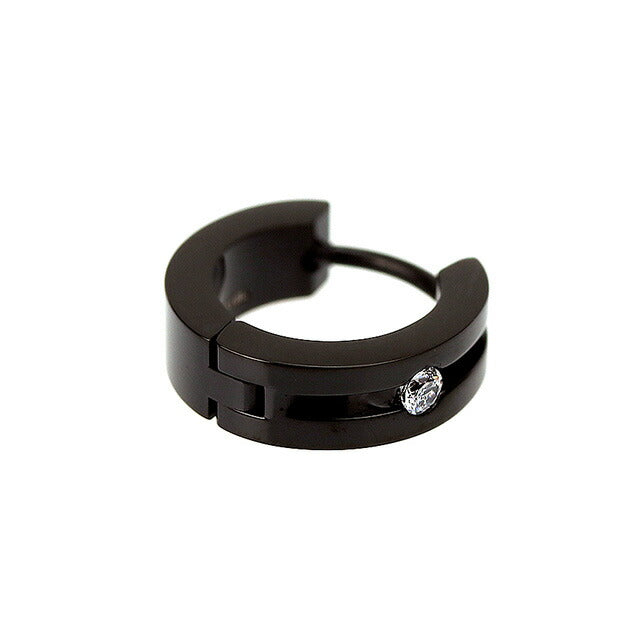 ピアス LION HEART 片耳 ステンレススチール CZ ユニセックス メンズ レディース LHMP001N ブラック アクセサリー 記念品 プレゼント ギフト LHMP001N