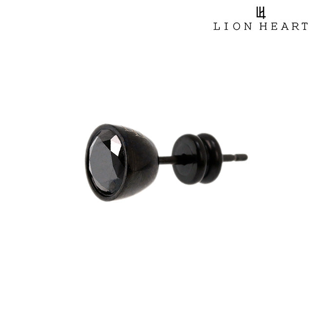 ピアス LION HEART 片耳 ステンレススチール ブラックCZ ユニセックス メンズ レディース LHMP002N ブラック アクセサリー 記念品 プレゼント ギフト LHMP002N