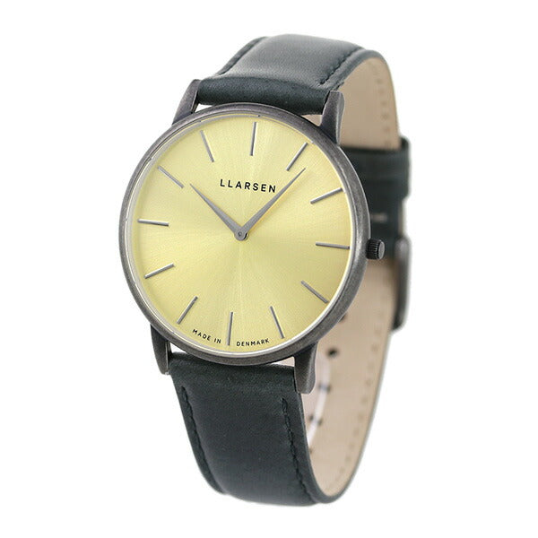 エルラーセン 時計 オリバー 39mm デンマーク製 メンズ 腕時計 ブランド LL147OYGYFR イエロー グレー 革ベルト LL147OYGYFR