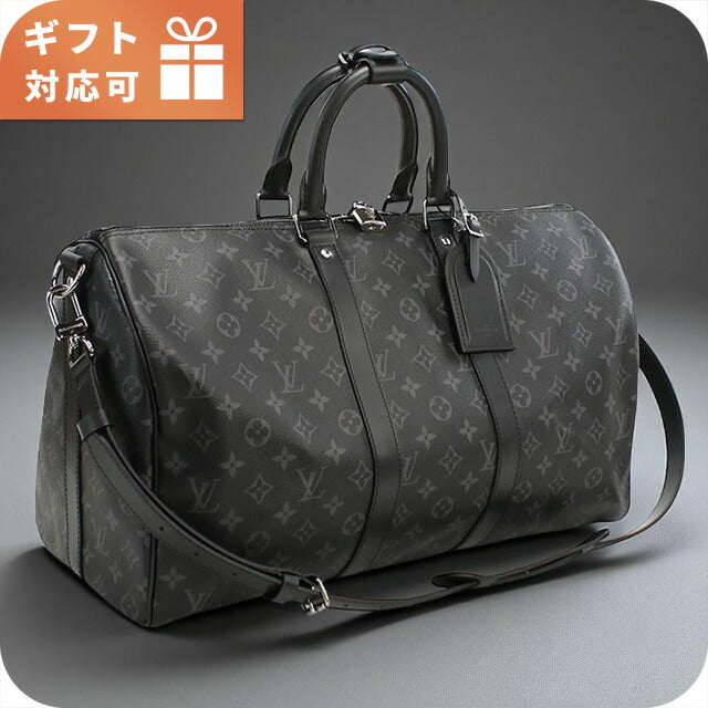 ルイヴィトン ボストンバッグ ユニセックス ブランド LOUIS VUITTON エクリプス キーポル・バンドリエール 45 M40569 ブラック バッグ LOVM40569011