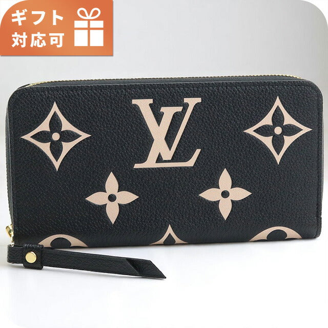 ルイヴィトン 長財布ラウンドファスナー レディース ブランド LOUIS VUITTON バイカラーモノグラム・アンプラント M80481 ブラック 財布 LOVM80481011