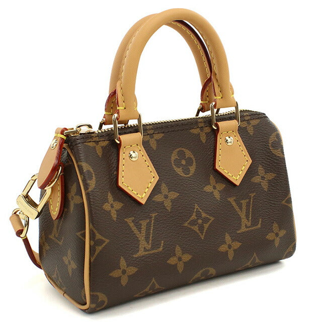 ルイヴィトン ハンドバッグ レディース ブランド LOUIS VUITTON モノグラム ナノ・スピーディ M81085 ブラウン バッグ LOVM81085011