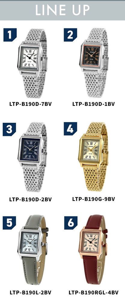 カシオ チープカシオ CASIO スタンダード クォーツ 電池式 LTP-B190 海外モデル レディース チプカシ 腕時計 ブランド アナログ ホワイト ブラック ネイビー ゴールド アイスブルー ピンク 黒 選べるモデル おしゃれ 防水 軽い 華奢 かわいい プレゼント 女性 実用的