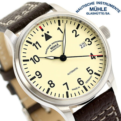 ミューレ・グラスヒュッテ Terrasport II 自動巻き 腕時計 ブランド メンズ Muhle Glashutte M1-37-47-LB クリーム ブラウン M1-37-47-LB