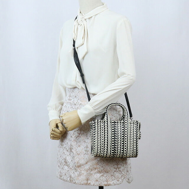 マーク・ジェイコブス トートバッグ レディース ブランド MARC JACOBS THE MICRO TOTE レザー ベトナム H052L03FA22 BLACK-WHITE ブラック バッグ MAJH052L03FA22011