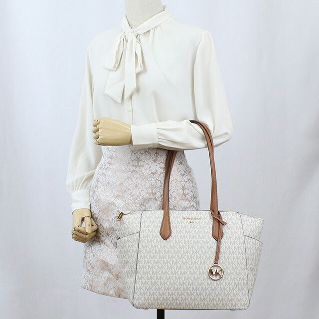 マイケルコース トートバッグ レディース ブランド Michael Kors MARILYN ミャンマー 30S2G6AT2B VANILLA-ACRN　ホワイト系 ブラウン系 MIK30S2G6AT2B011