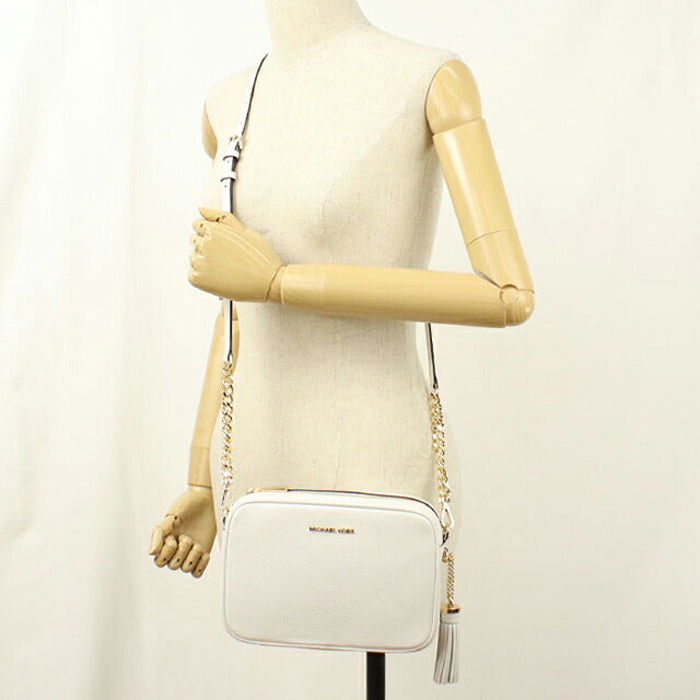 マイケルコース 斜め掛け ショルダーバッグ レディース ブランド MICHAEL KORS JET SET  レザー 32F7GGNM8L ホワイト MIK32F7GGNM8L091