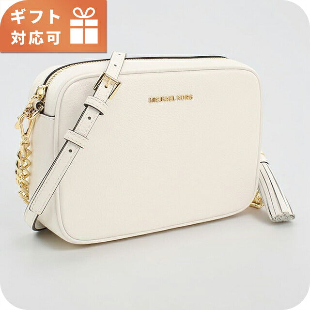 マイケルコース 斜め掛け ショルダーバッグ レディース ブランド MICHAEL KORS JET SET  レザー 32F7GGNM8L ホワイト MIK32F7GGNM8L091