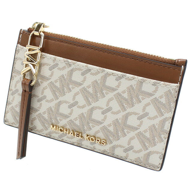 マイケル・コース 小銭入れ レディース ブランド MICHAEL KORS EMPIRE インドネシア 34H3G8ED1B VANILLA-LUGG ホワイト系 ブラウン系 財布 MIK34H3G8ED1B011