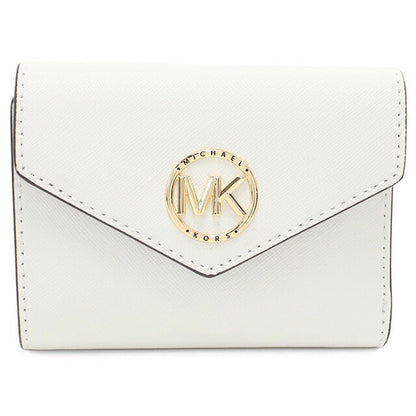 マイケルコース 三折財布小銭入付き レディース ブランド MICHAEL KORS GREENWICH レザー 34S1GNME6L ホワイト 財布 MIK34S1GNME6L051