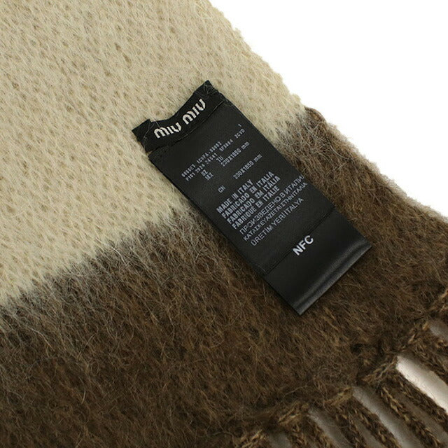 Miu Miu Muffler Unisex Brand MIUMIU 5FS094 Brown Accessory MIU5FS094021