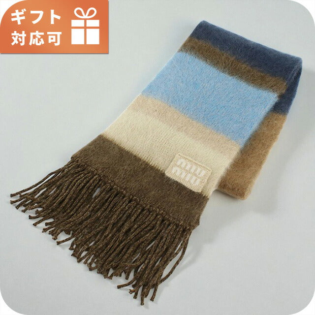 Miu Miu Muffler Unisex Brand MIUMIU 5FS094 Brown Accessory