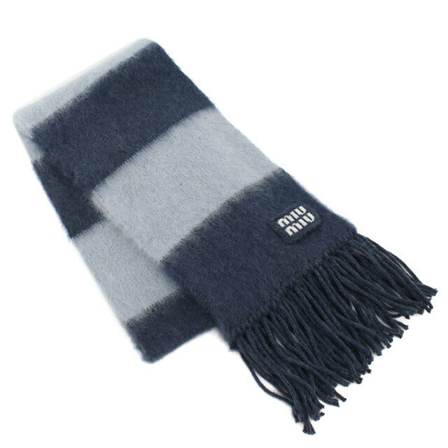 Miu Miu Muffler Unisex Brand MIUMIU 5FS094 Blue Accessory MIU5FS094041