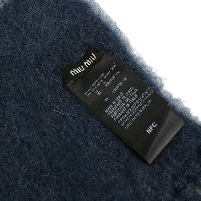 ミュウミュウ マフラー ユニセックス ブランド MIUMIU 5FS094 ブルー