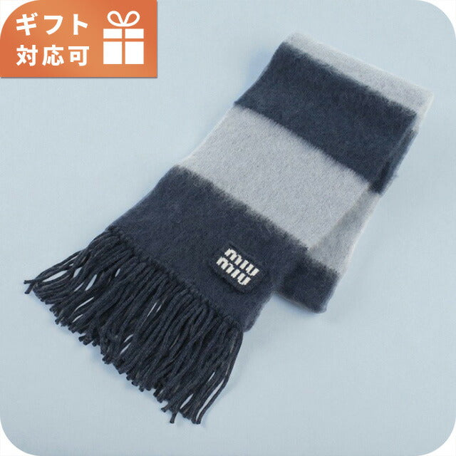 Miu Miu Muffler Unisex Brand MIUMIU 5FS094 Blue Accessory MIU5FS094041