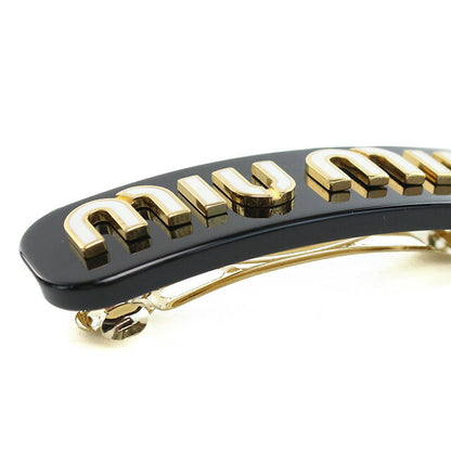 ミュウミュウ バレッタ レディース ブランド MIUMIU イタリア 5IF071 NERO+BIANCO ブラック ヘアアクセサリー MIU5IF071011