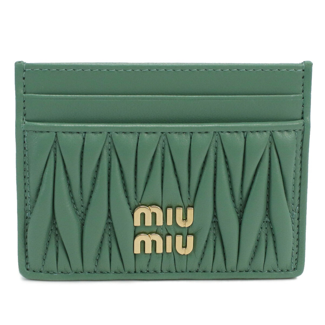 ミュウミュウ カードケース レディース レザー トルコ 5MC076 SALVIA グリーン系 財布 MIU5MC076011