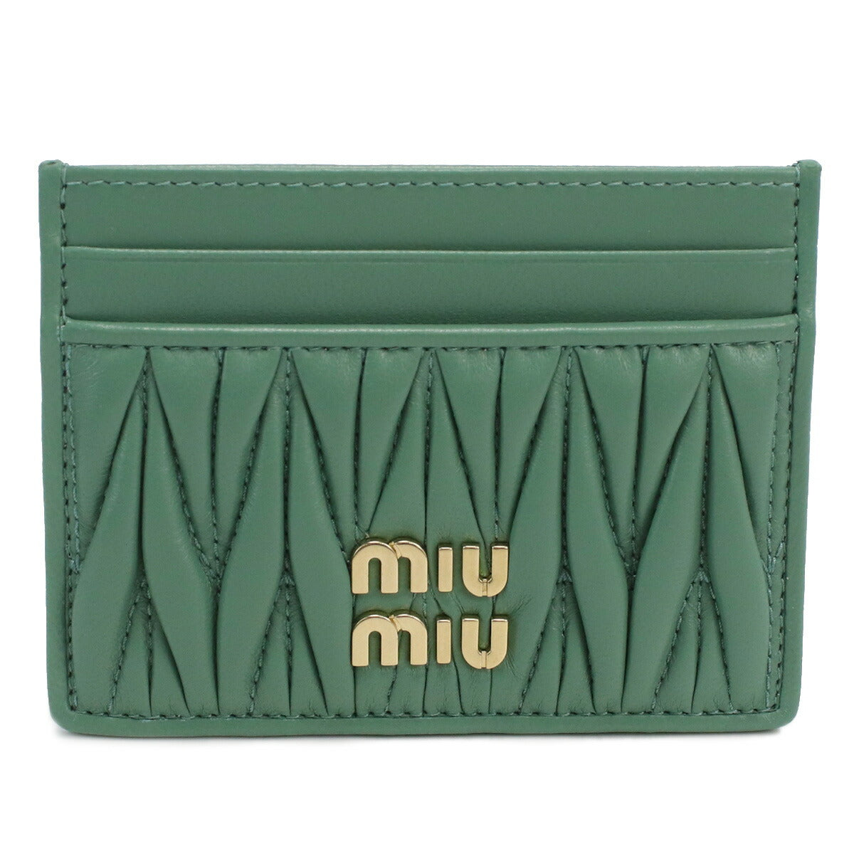 ミュウミュウ カードケース レディース レザー トルコ 5MC076 SALVIA グリーン系 財布 MIU5MC076011