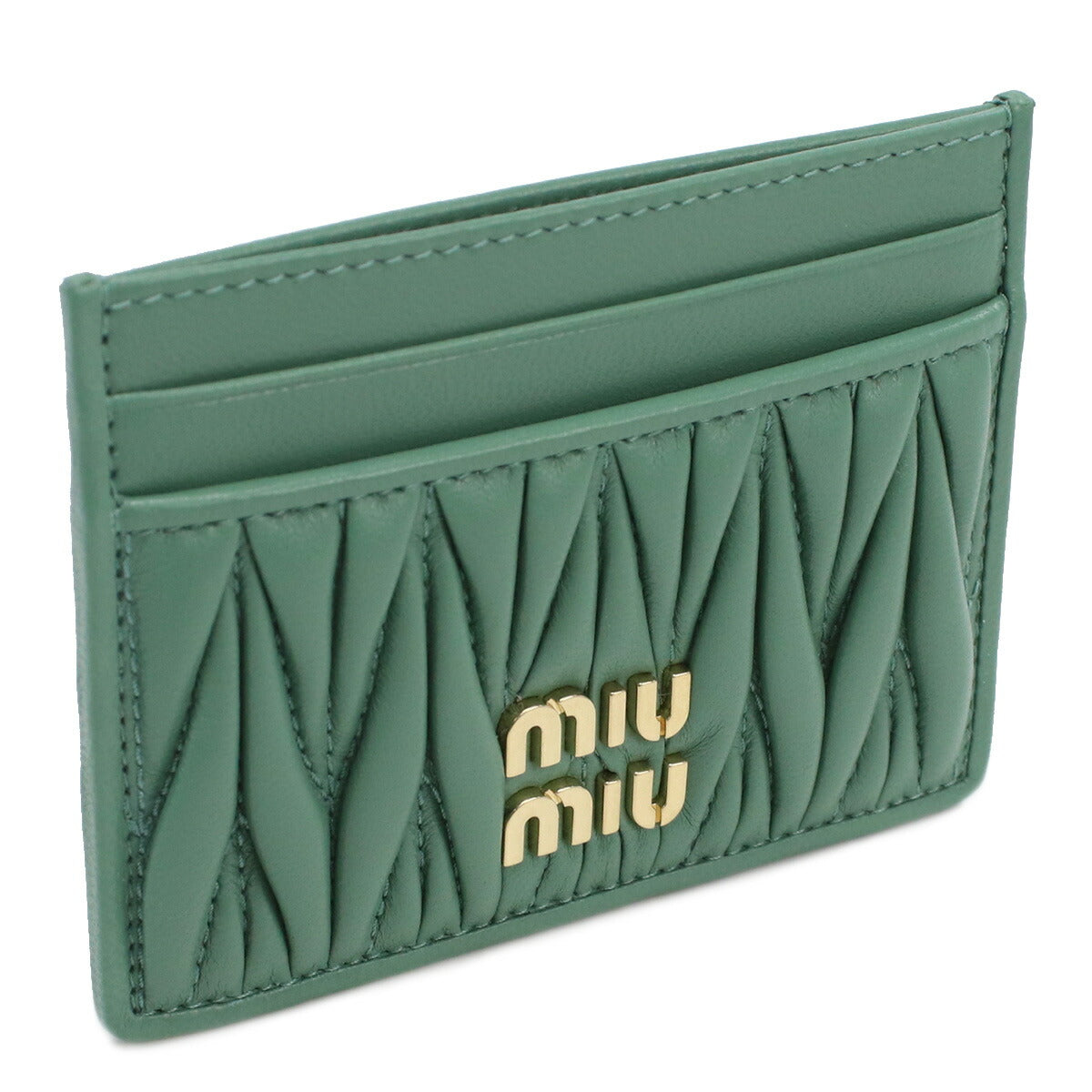 ミュウミュウ カードケース レディース レザー トルコ 5MC076 SALVIA グリーン系 財布 MIU5MC076011