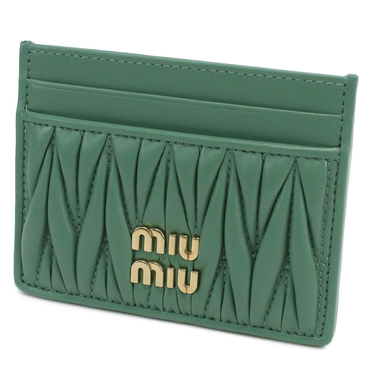 ミュウミュウ カードケース レディース レザー トルコ 5MC076 SALVIA グリーン系 財布 MIU5MC076011