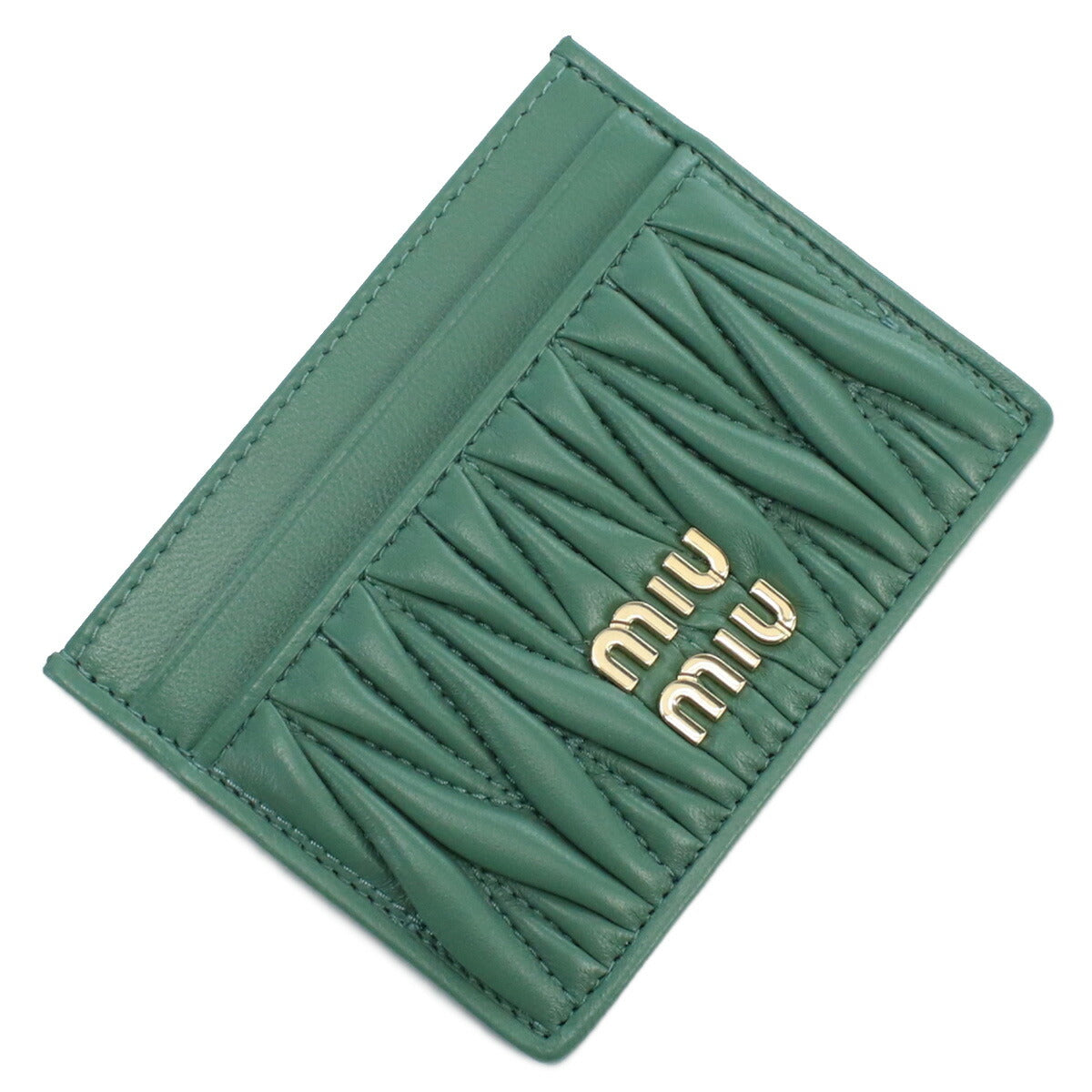 ミュウミュウ カードケース レディース レザー トルコ 5MC076 SALVIA グリーン系 財布 MIU5MC076011