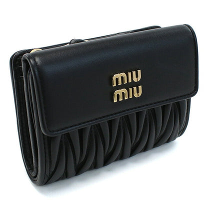ミュウミュウ 三折財布小銭入付き レディース ブランド MIUMIU レザー トルコ 5ML002 NERO ブラック 財布 MIU5ML002011
