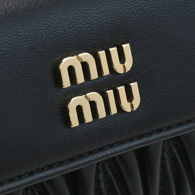 ミュウミュウ 三折財布小銭入付き レディース ブランド MIUMIU レザー トルコ 5ML002 NERO ブラック 財布 MIU5ML002011