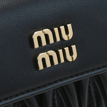 ミュウミュウ 三折財布小銭入付き レディース ブランド MIUMIU レザー トルコ 5ML002 NERO ブラック 財布 MIU5ML002011