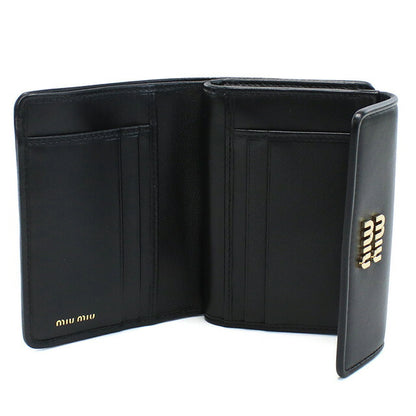 ミュウミュウ 三折財布小銭入付き レディース ブランド MIUMIU レザー トルコ 5ML002 NERO ブラック 財布 MIU5ML002011
