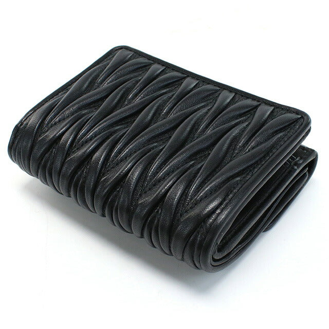 ミュウミュウ 三折財布小銭入付き レディース ブランド MIUMIU レザー トルコ 5ML002 NERO ブラック 財布 MIU5ML002011