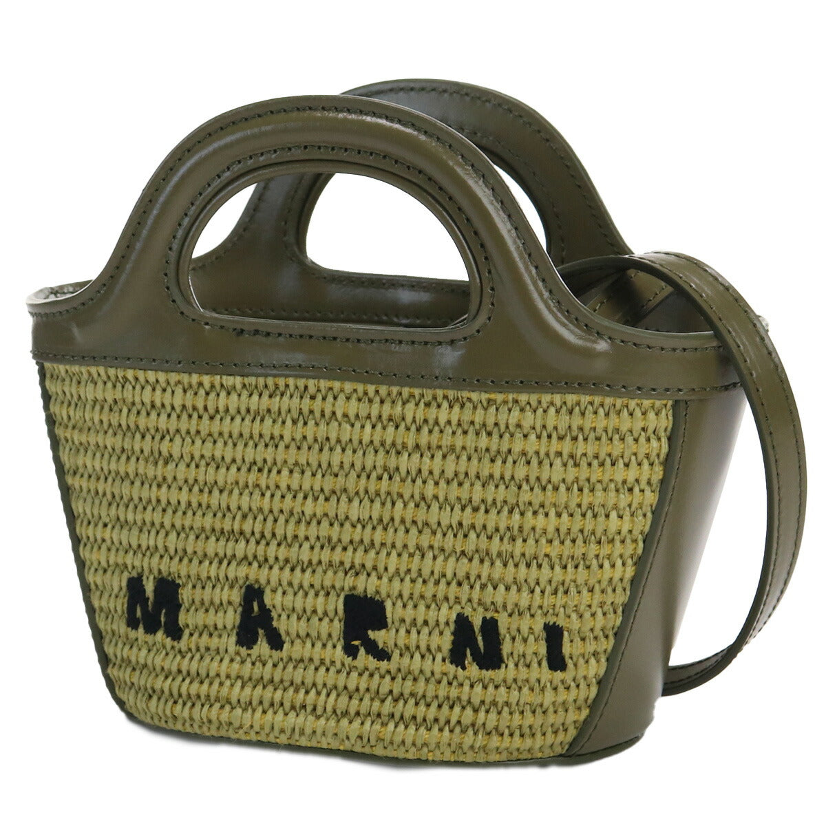 マルニ カゴバッグ レディース コットン52% ナイロン48%レザー イタリア BMMP0067Q0 カーキ バッグ MRNBMMP0067Q0031