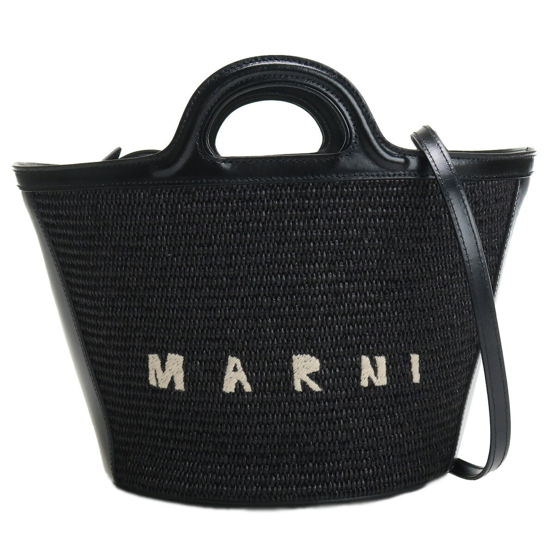 マルニ カゴバッグ レディース コットン52% ナイロン48%レザー イタリア BMMP0068Q0 ブラック バッグ MRNBMMP0068Q0031
