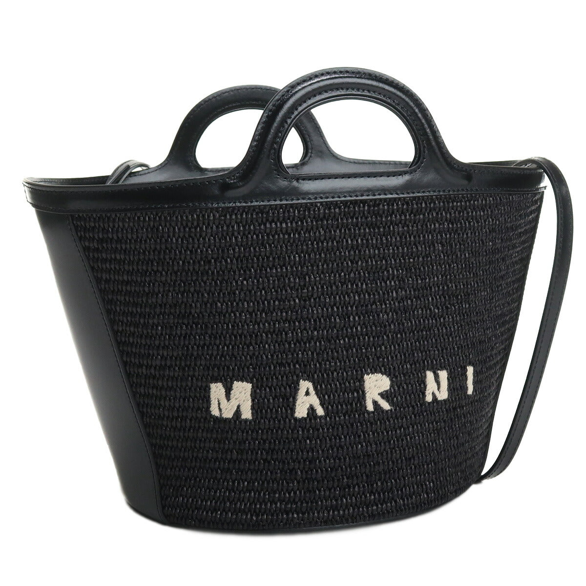 マルニ カゴバッグ レディース コットン52% ナイロン48%レザー イタリア BMMP0068Q0 ブラック バッグ MRNBMMP0068Q0031