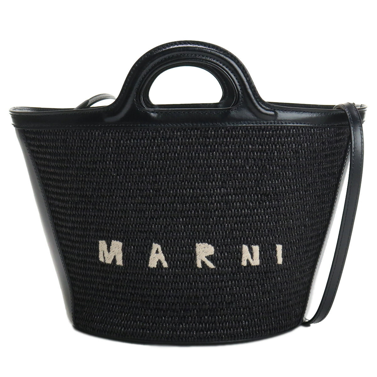 マルニ カゴバッグ レディース コットン52% ナイロン48%レザー イタリア BMMP0068Q0 ブラック バッグ MRNBMMP0068Q0031